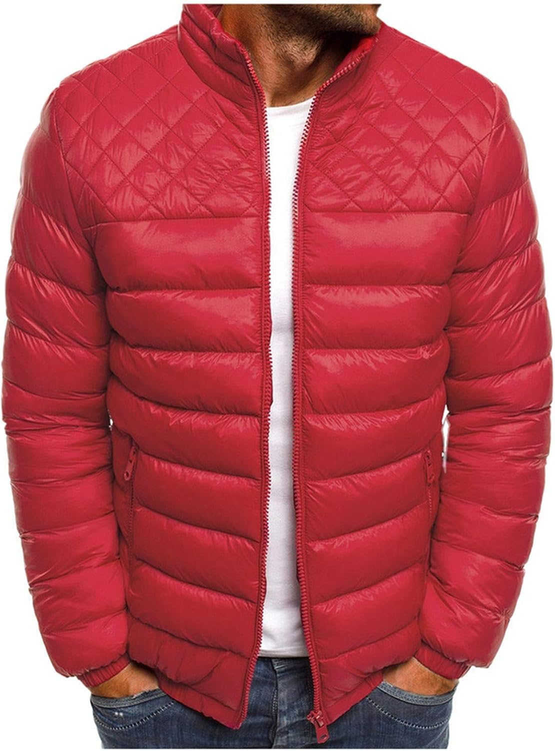 Doudoune Homme Hiver Chaude Et Légère - Blouson Matelassé Coupe-vent - Avec Doublure Sherpa - Style Décontracté