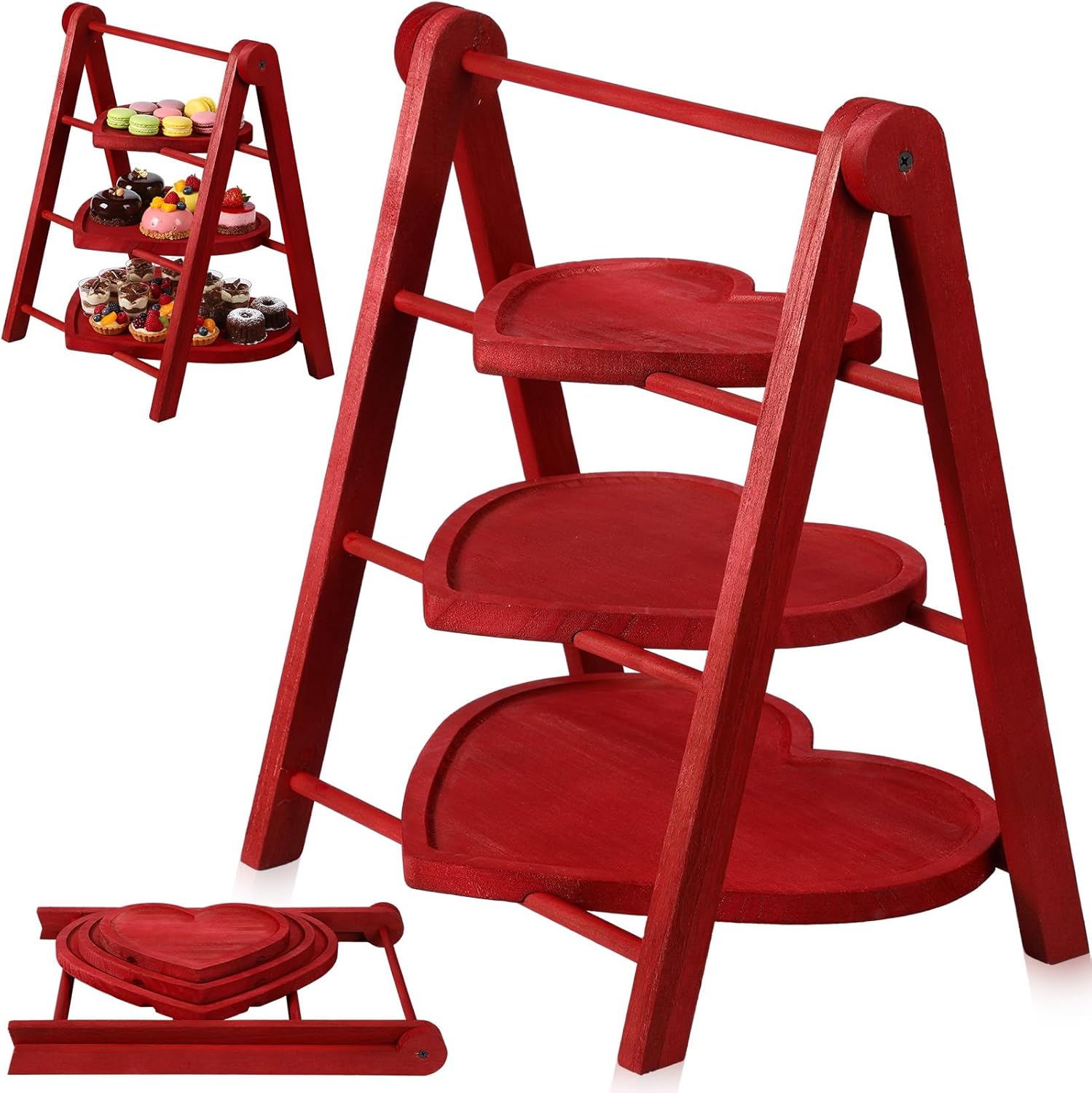 Marsui 3 Tier Baseball Serving Trays Wooden Shaped Baseball Platters 12'' 10'' 8'' Oval Charcuterie Plate Board Reusable Party Serving Plate for Game Tailgate Party Supplies