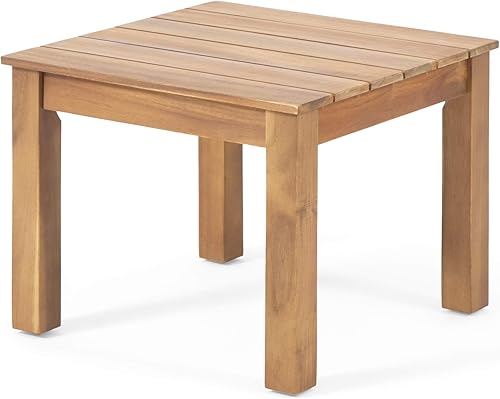 Miniatura 7 de Christopher Knight Home Selma - Mecedora de acacia con cojín, acabado de teca y mesa auxiliar Obreanna para exteriores, acabado de pátina marrón