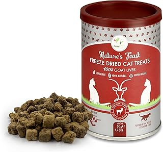 Pawfect Nature's Feast Freeze-Dried Goat Liver Treat| 100% Natural| Hypoallergenic| Easily Digestible| Grain-Free| Training Treat| Multifunctional| High Protein| Low Fat| (50g/1.76oz)