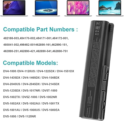 Miniatura 6 de Batería para portátil HP DV4 DV5 DV6 G50 G60 G60T-200 CTO G61 G70 HDX X16 HDX X16T Premium HDX16 HSTNN-LB72 HSTNN-LB73 HSTNN-UB72 HSTNN-CB73