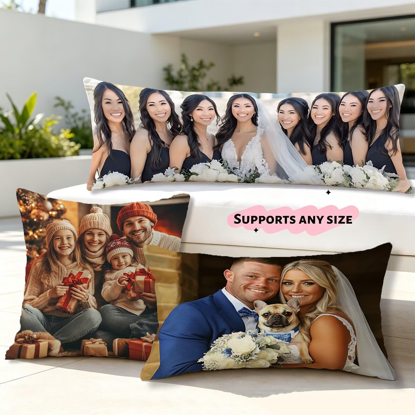 Coussin Personnalisé Photo, Housse Coussin 60x180 Avec Lmage / Texte, Cod86