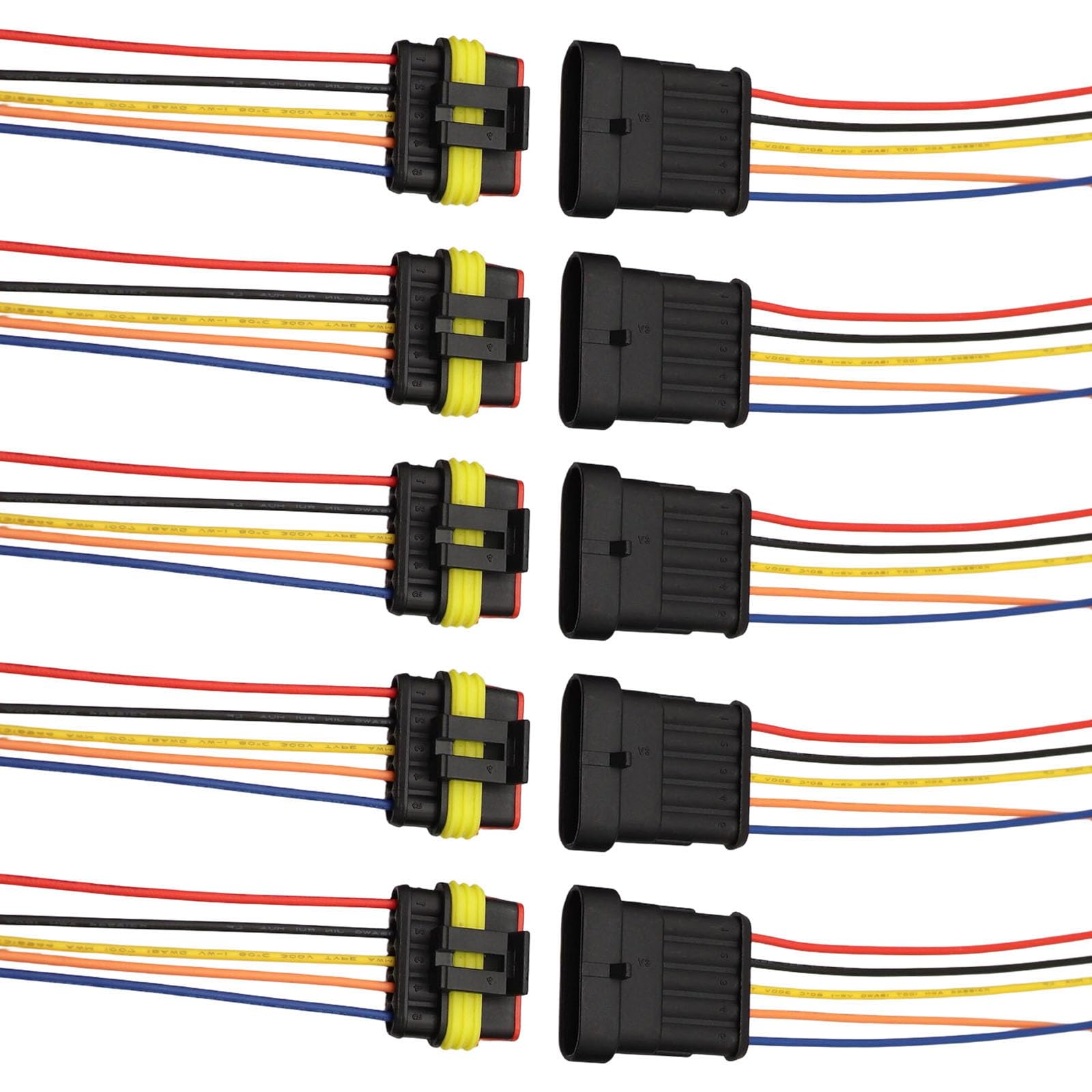 Linvimia Men's 5P 5-Piece Automotive Connector Set, Fe Plugs With Wires For Quick Vehicle Quick Disconnect Wire Connector