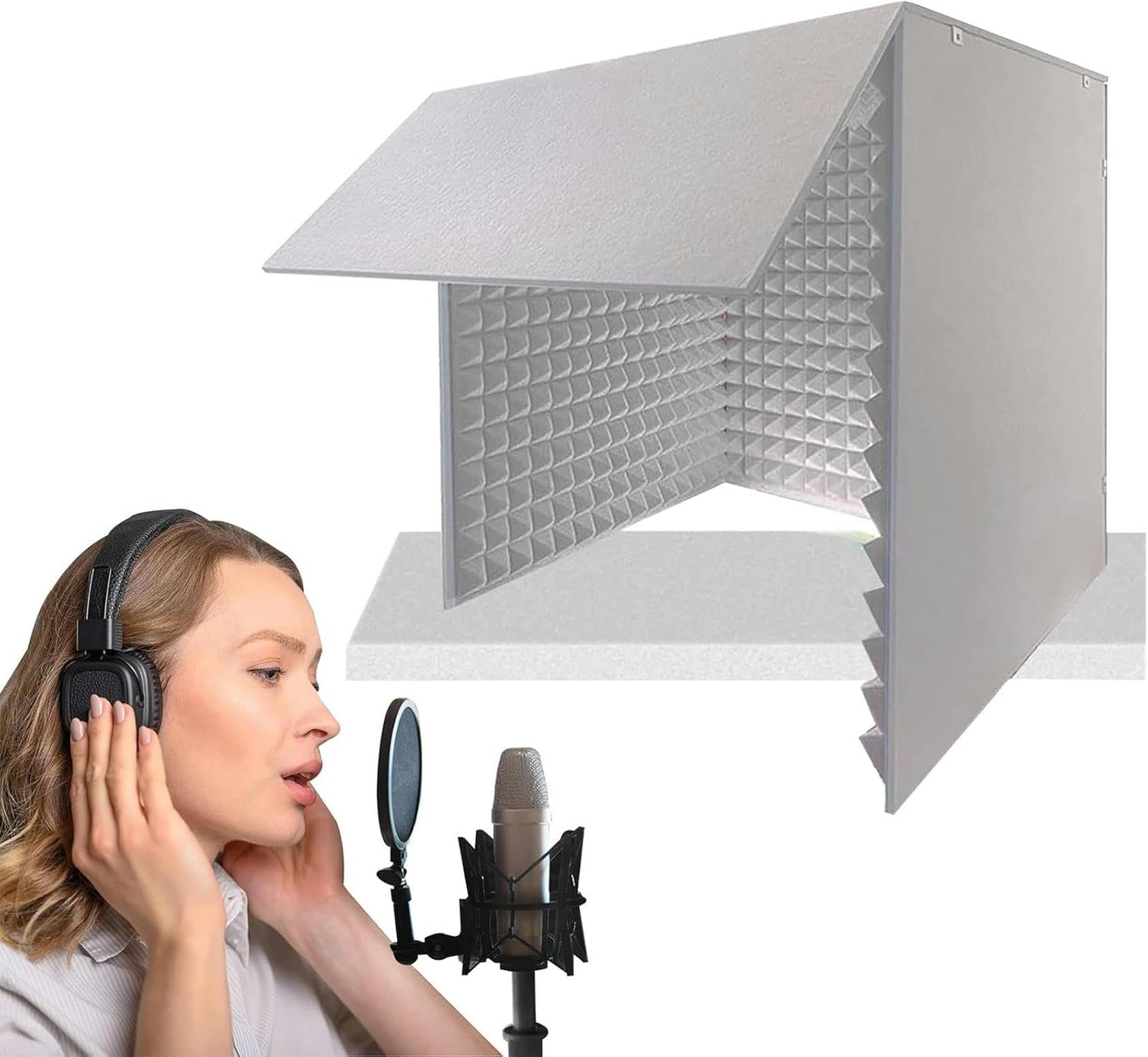 Boîtier insonorisé de bureau contre l'écho : parfait pour chant et diffusion
