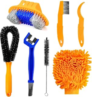 7 Pcs Bike Cleaning Brush Kit, Bike Chain Cleaner Motorbike Cleaning Kits Motorbike Accessories for Cleaning Bike Crank, Chain, Tire, Sprocket