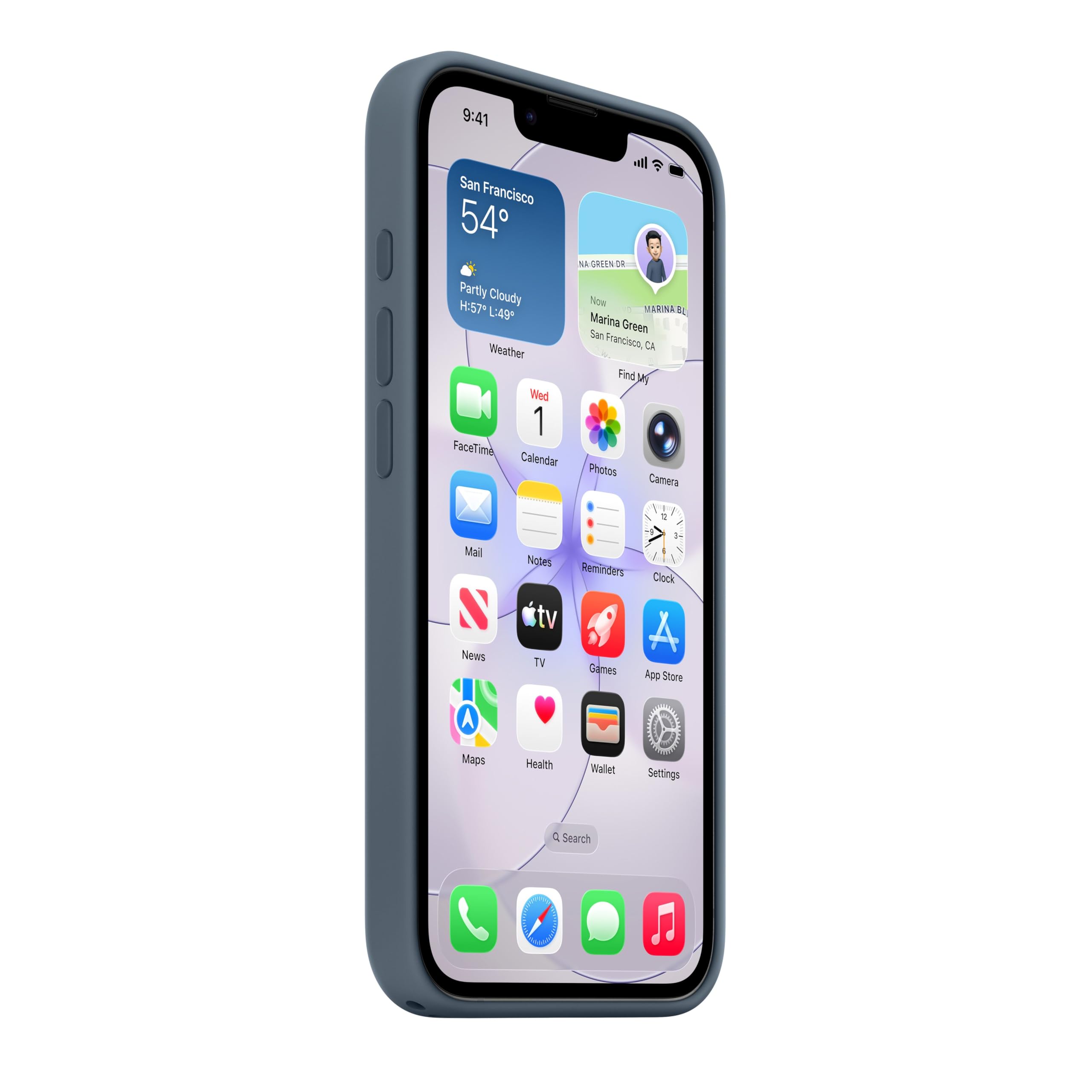 Apple Custodia MagSafe in silicone per iPhone 17e - Blu salmastro