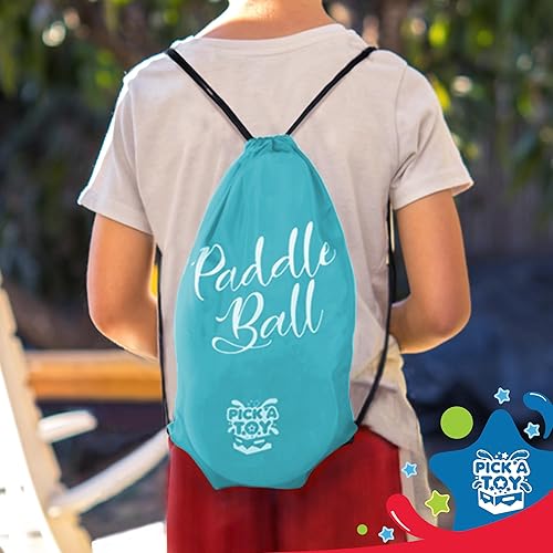 Miniatura 2 de PICK A TOY Juego de paleta de madera (juego de 2) con bolsa de transporte azul - Juego de interior y exterior Divertido y clásico juego de paleta