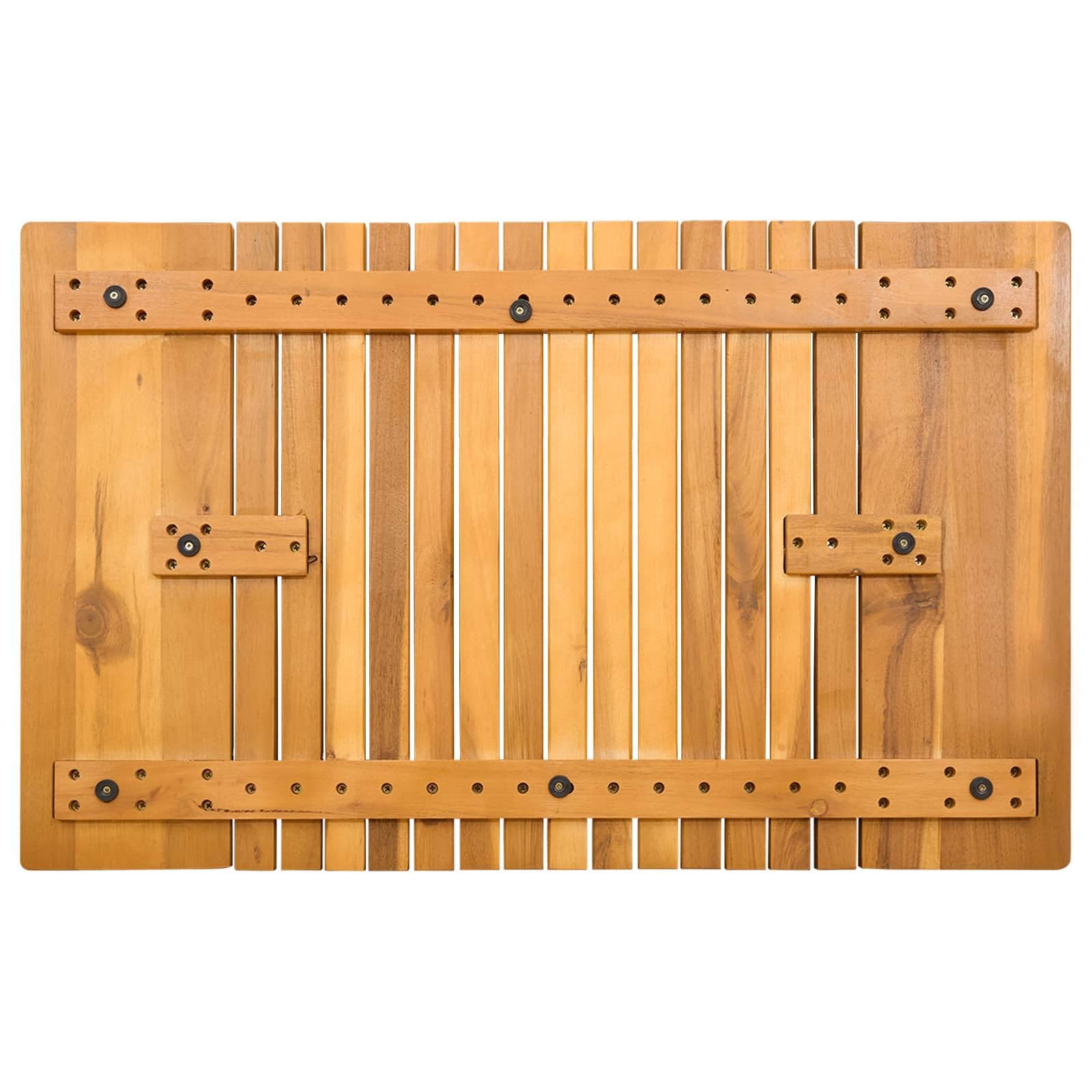 Alfombra de baño de madera con superficie engrasada, antideslizante, para baño y ducha, secado rápido, lavable, versátil, color marrón