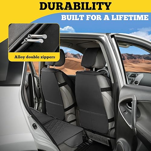 Miniatura 3 de LINGVIDO Fundas para Asientos de Automóvil  Juego Completo de Cuero Nappa Premium para Asientos Delanteros y Traseros, Duraderas, Cómodas, Fáciles