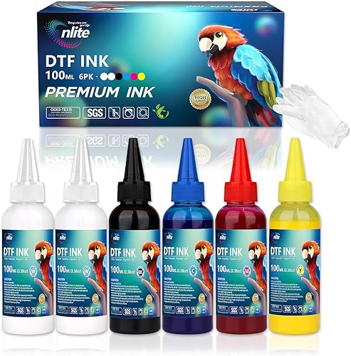 Miniatura 9 de Enlite Paquete de tinta DTF premium de 33.8 fl oz, recarga de tinta digital a base de agua para impresoras directas a película con cabezal de