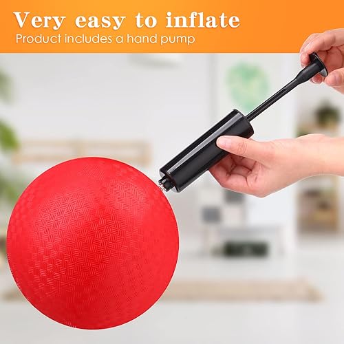 Vista 11 de Yunsailing Pelotas inflables de goma hinchables de 6 pulgadas con bomba de mano para niños y adultos, juegos de pelota para interiores y exteriores