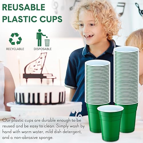 Miniatura 5 de Zopeal 200 vasos desechables de plástico de 18 onzas para beber, bebidas frías, resistentes, para fiestas, cumpleaños, graduación, Halloween,