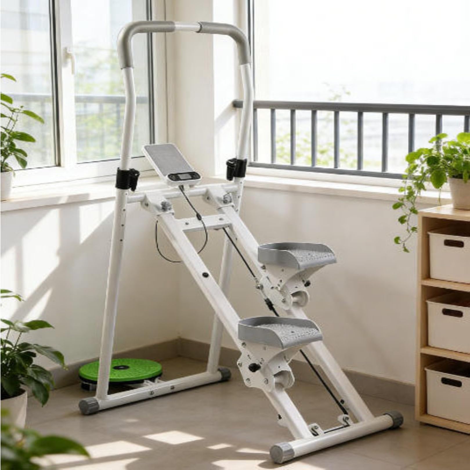 Stepper per scale, regolabile, pieghevole, per allenamenti cardio a casa