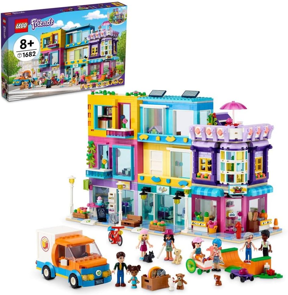 Friends Main Street Building 41704 Building Blocks Toy Set; Toys for Boys, Girls, and Kids (1,682 Pieces)