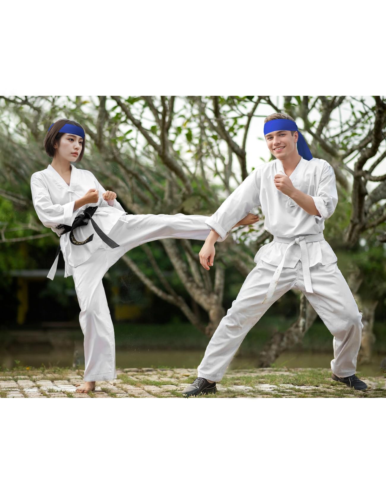 Fascia per la testa, da tennis, traspirante, per karate ninja, corsa, per uomini, donne, bambini, ragazze e ragazzi