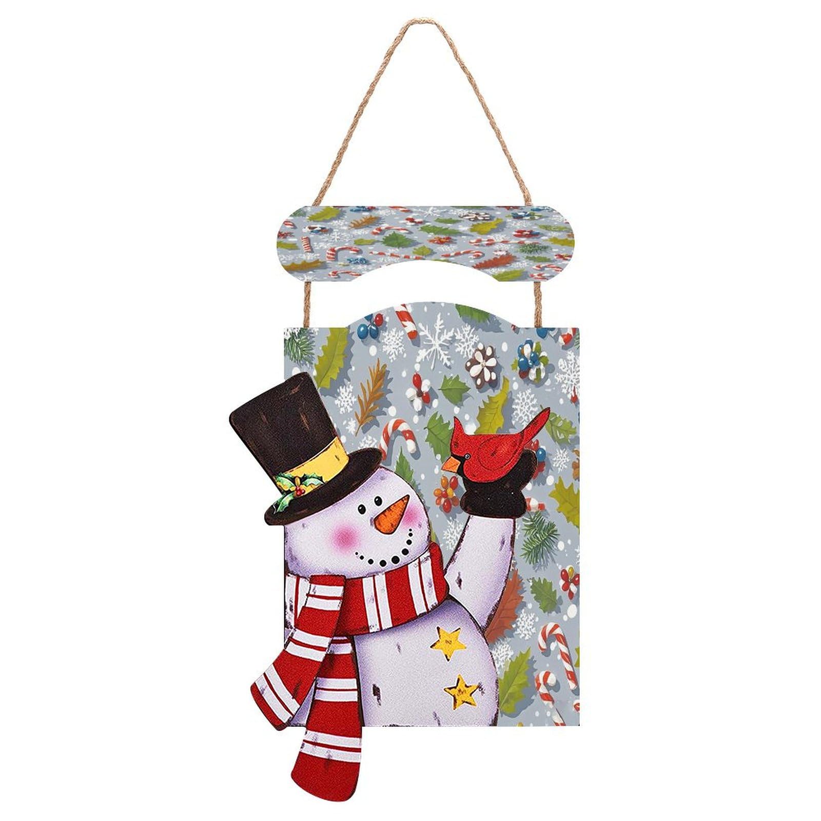 Panneau en bois bonhomme de neige durable avec imprimé flocon de neige de Noël