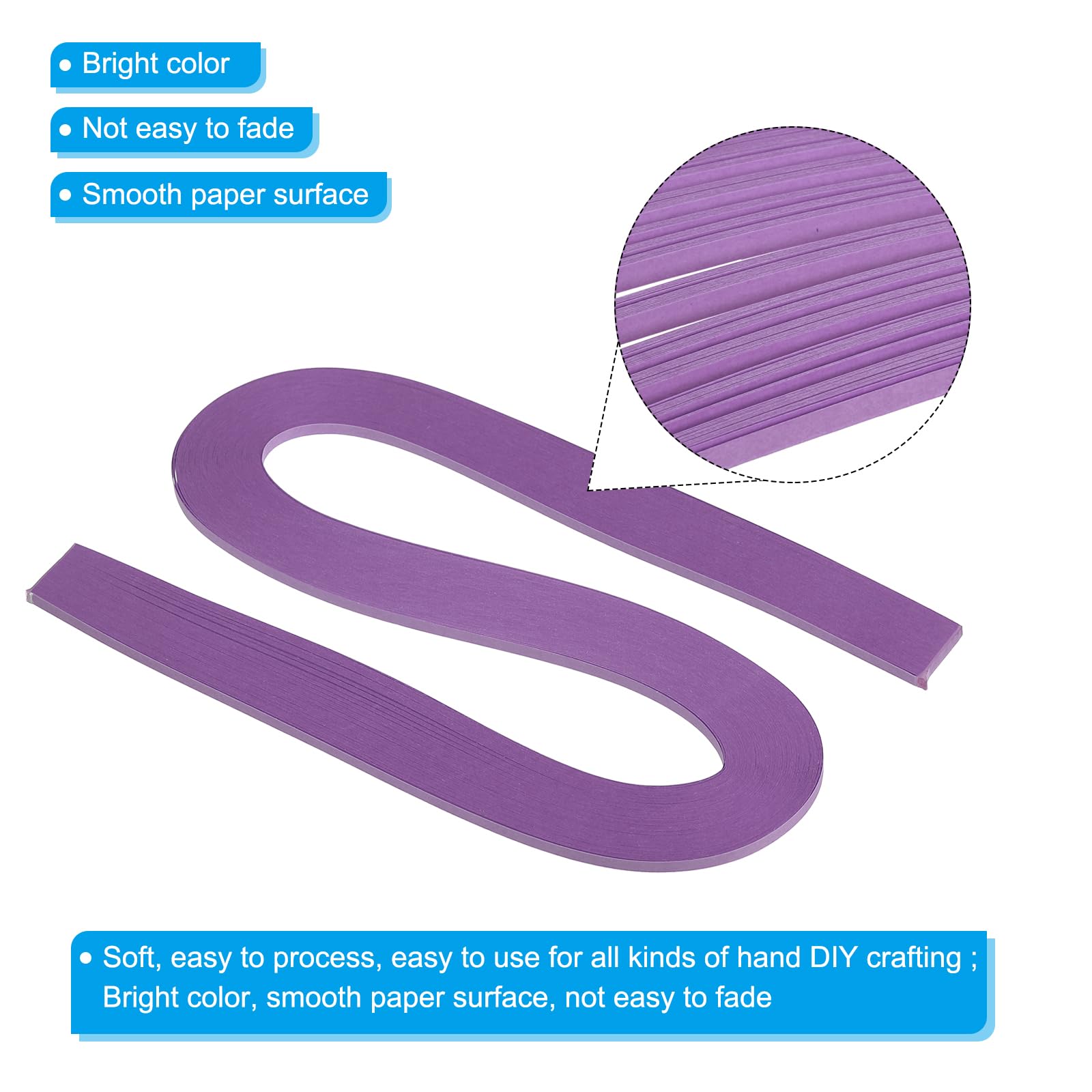 PATIKIL 240pcs Quilling Strips Paper 3mm(1/8") 54cm Origami Paper Quilling Strip for Art DIY Hand Craft Christmas Violet Purple - Image 3