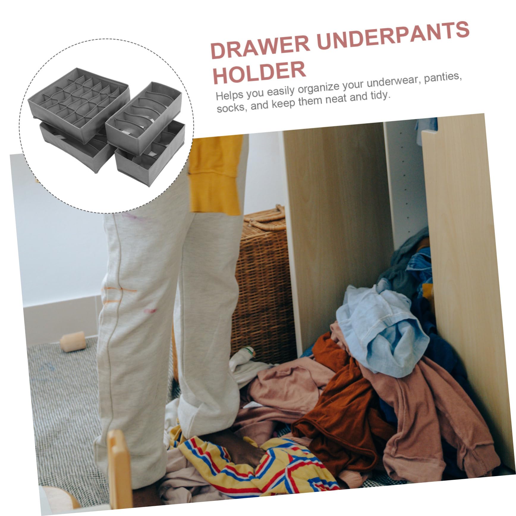 BESTYASH 4pezzi Organizer per Biancheria Intima e Calzini Scatole Portaoggetti Pieghevoli per Armadietti e Contenitori Minimalisti per Piccoli Oggetti