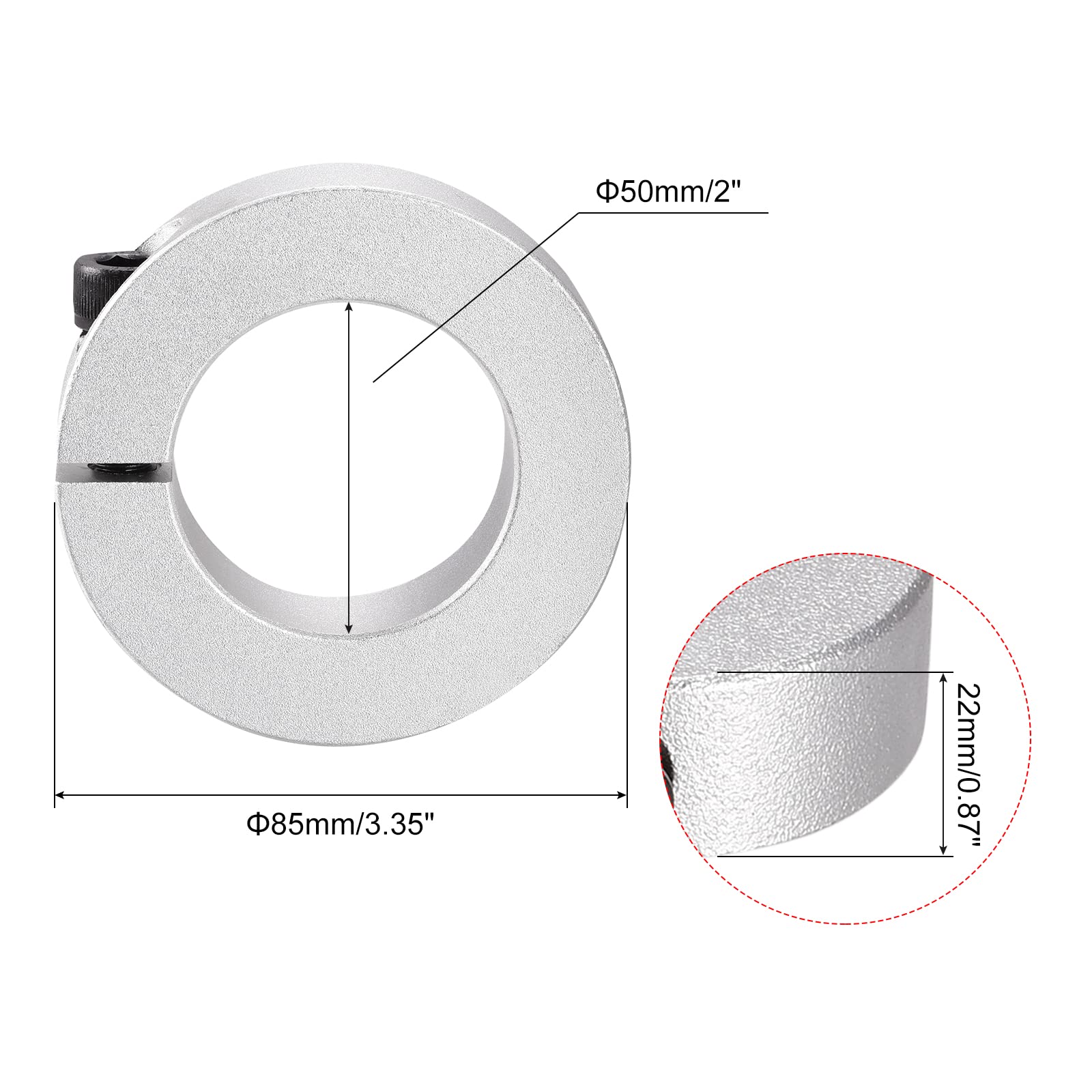 Climax Metal 2C-043 Steel Two-Piece Clamping Collar, Black Oxide Plating, 7/16