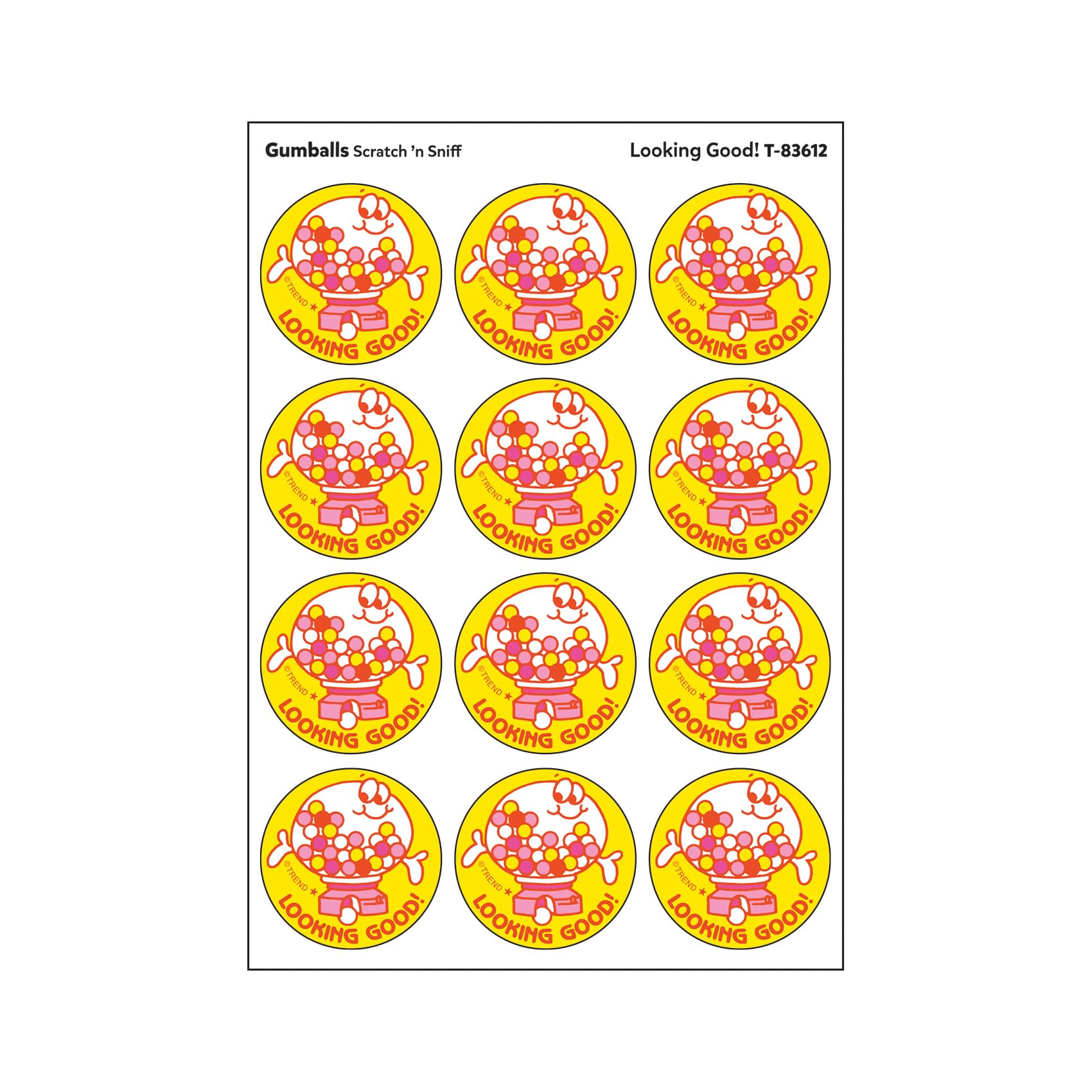 TRENDLooking Good!/Gumballs Scent Retro Stinky Stickers by TREND; 24/Pack - Authentic 1980s Designs!
