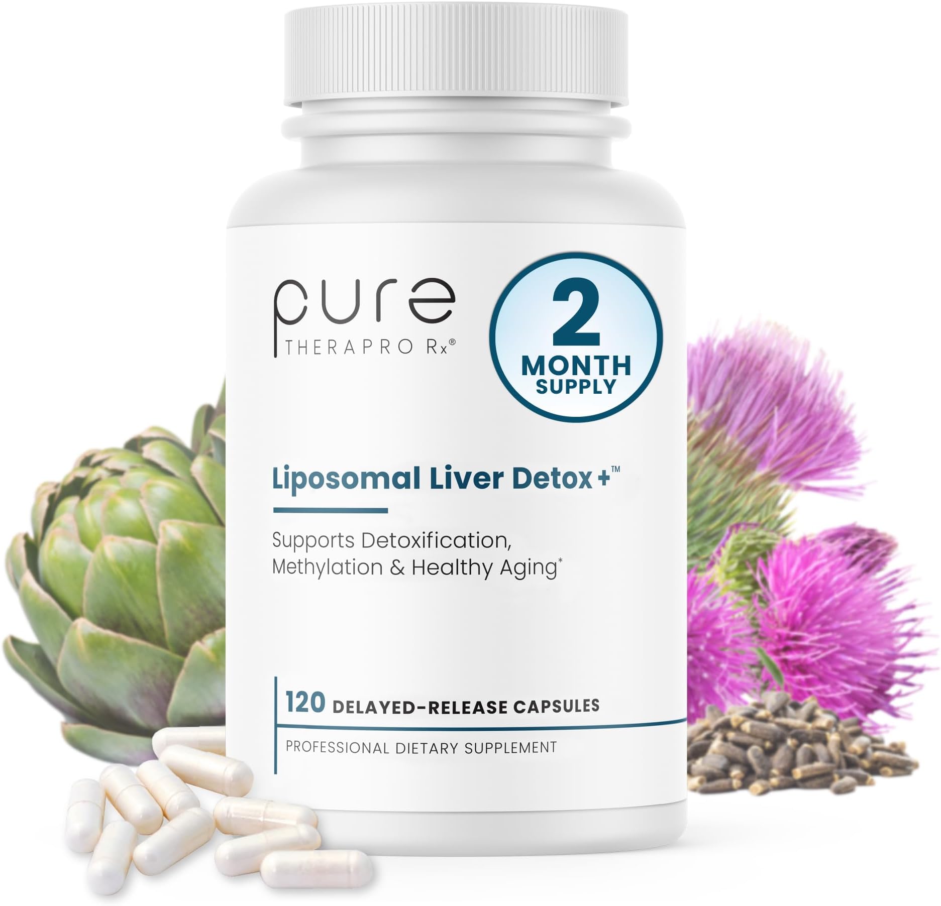 Liposomal Liver Detox + 120 Acid-Resistant VCaps | Soy-Free Liposomal Format Containing Methylation Nutrient Cofactors | Supports Liver Detox and Cleansing | Vegan