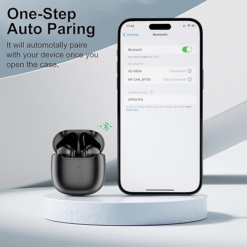 Miniatura 2 de Auriculares inalámbricos Bluetooth 5.3 para iPhone 1617 Pro, 8 horas de reproducción, llamadas claras y graves mejorados, funciona con iOSAndroid