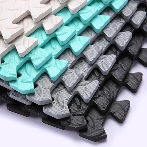 Miniatura 21 de Tapete de juego de espuma para bebé, tapete entrelazado de 0.4 pulgadas de grosor con colores sólidos, tapete de juego suave y no tóxico, tapete