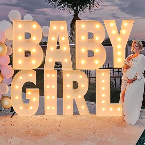 Miniatura 7 de Letrero de letras con luz LED de marquesina, letras grandes de 3 pies con luz I, mosaico gigante para baby shower, cumpleaños, compromiso, boda,