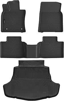 Auxko All Weather Floor Mats Cargo Mat Fit for Toyota Camry 2025 2026 Include Hybrid LE/SE/XLE/XSE TPE Liners Camry Accessories All Season Guard Odorless Anti-Slip Floor Mats Cargo Liner Black