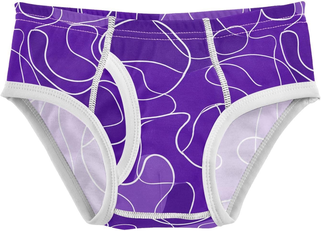 visesunny Boys Training Underwear Purple Lines Breathe Cotton Potty Briefs Size 2T-8Y for Toddler