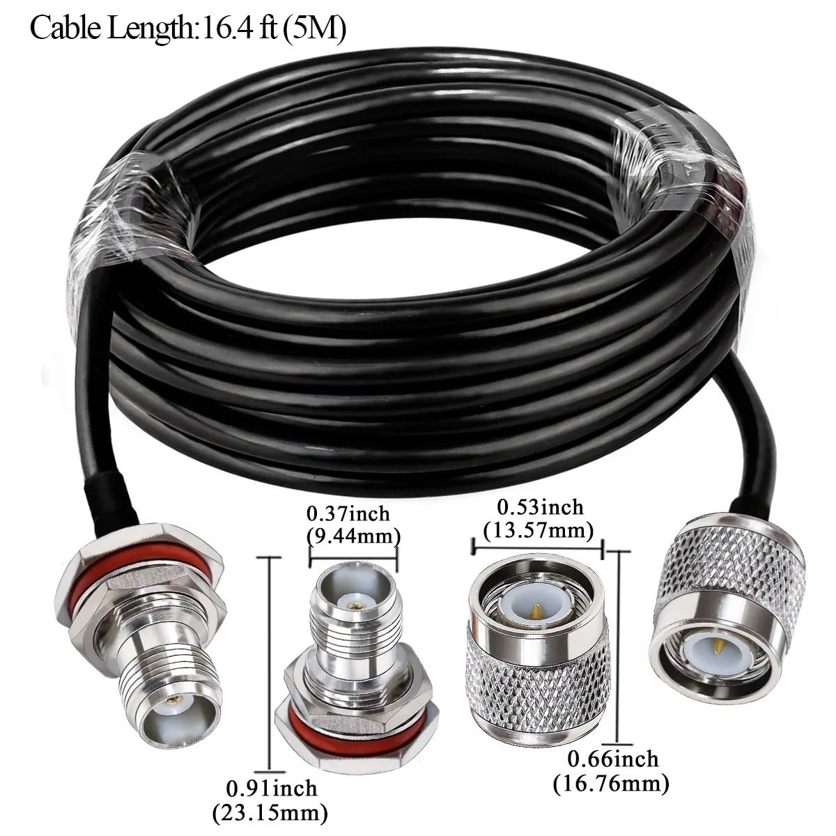 LIHUA RG58 kabel wtyczka męska na żeński W/i/Fi an/te/na przedłużacz kabel koncentryczny o niskiej stracie 30 cm 50 cm 1M-5 m (5 m)
