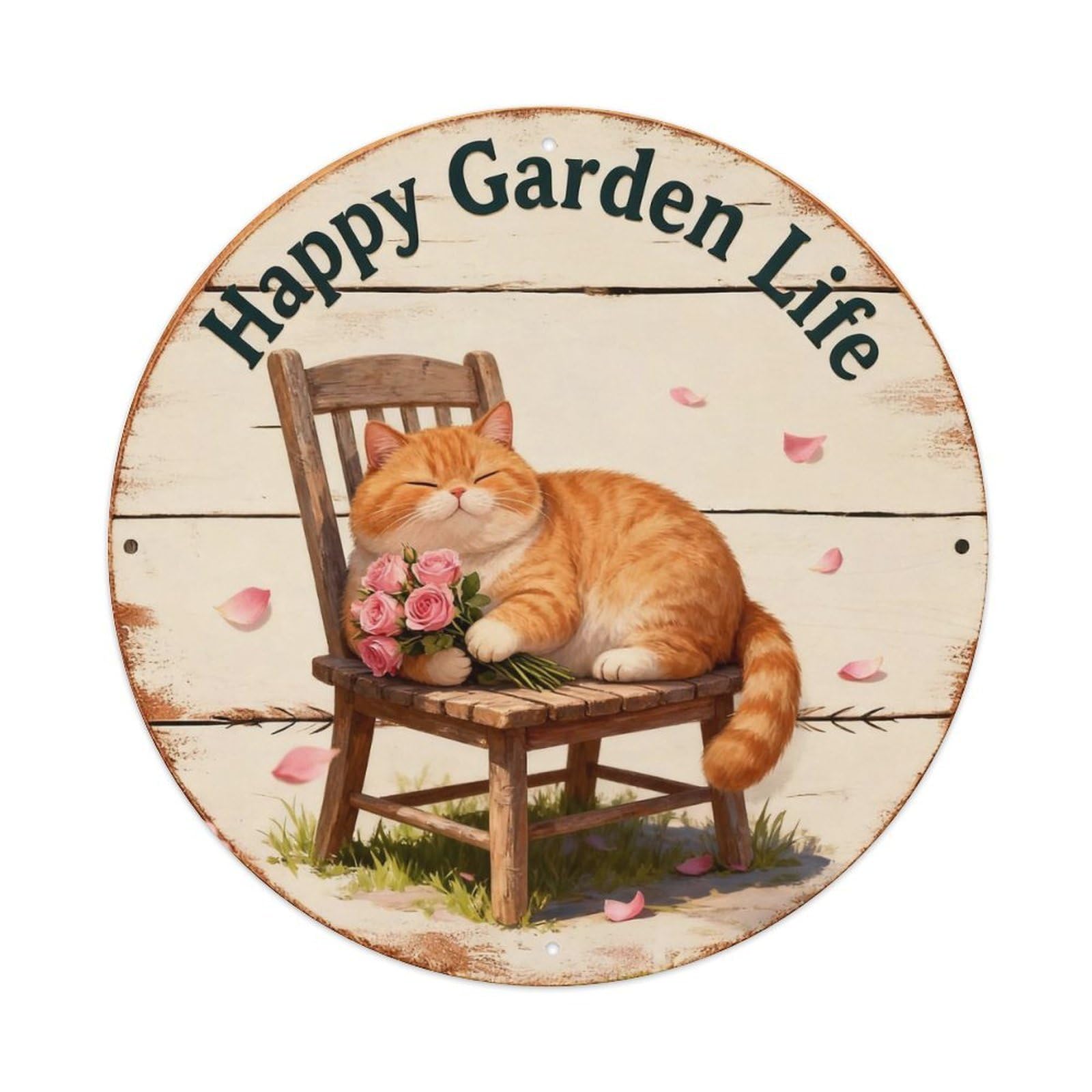 Happy Garden Life Sign Metal Tin Sign Plaque