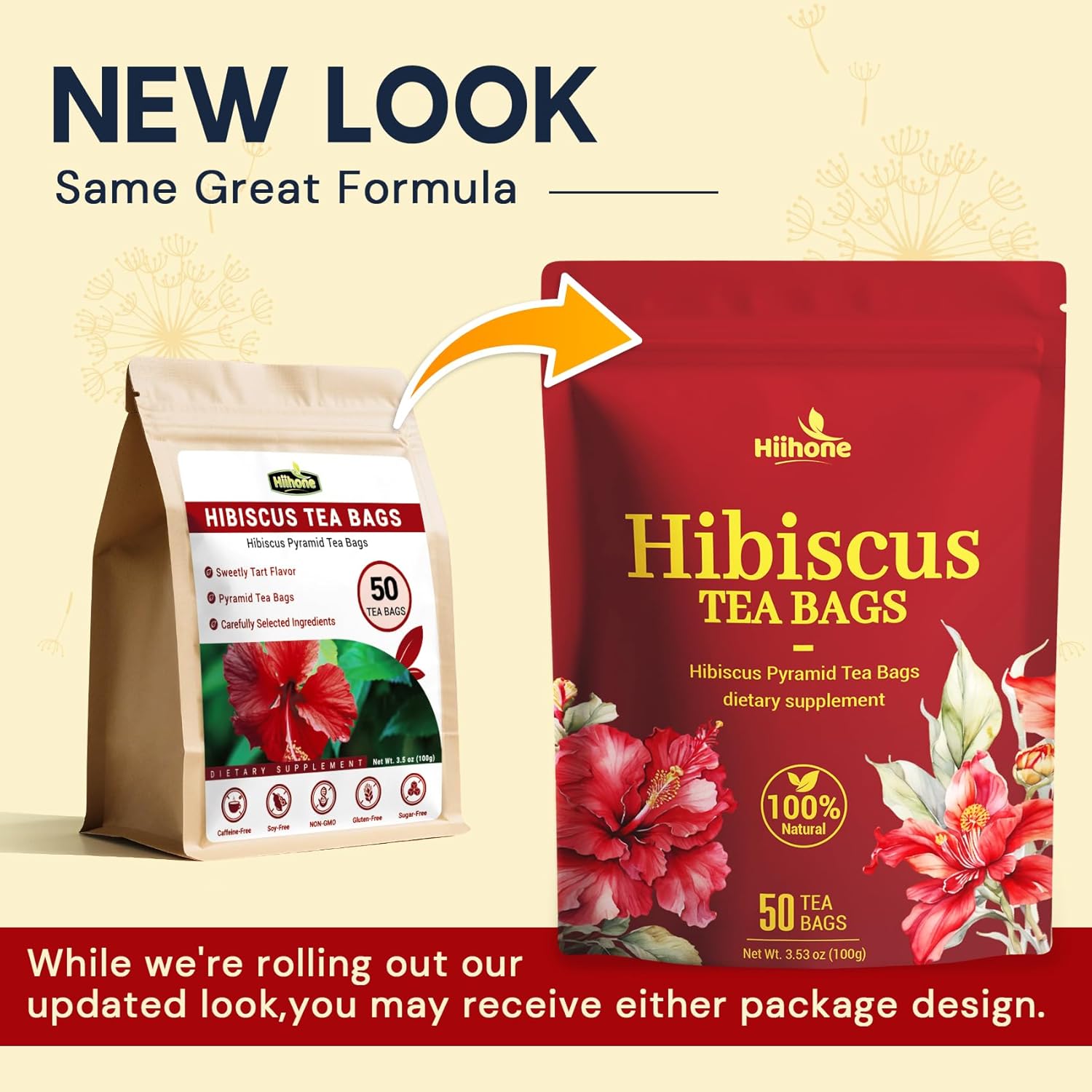 Hibiscus Tea Bags, Hibiscus Flower Herbal Tea - Caffeine & Sugar Free, 50 Teabags - Image 10