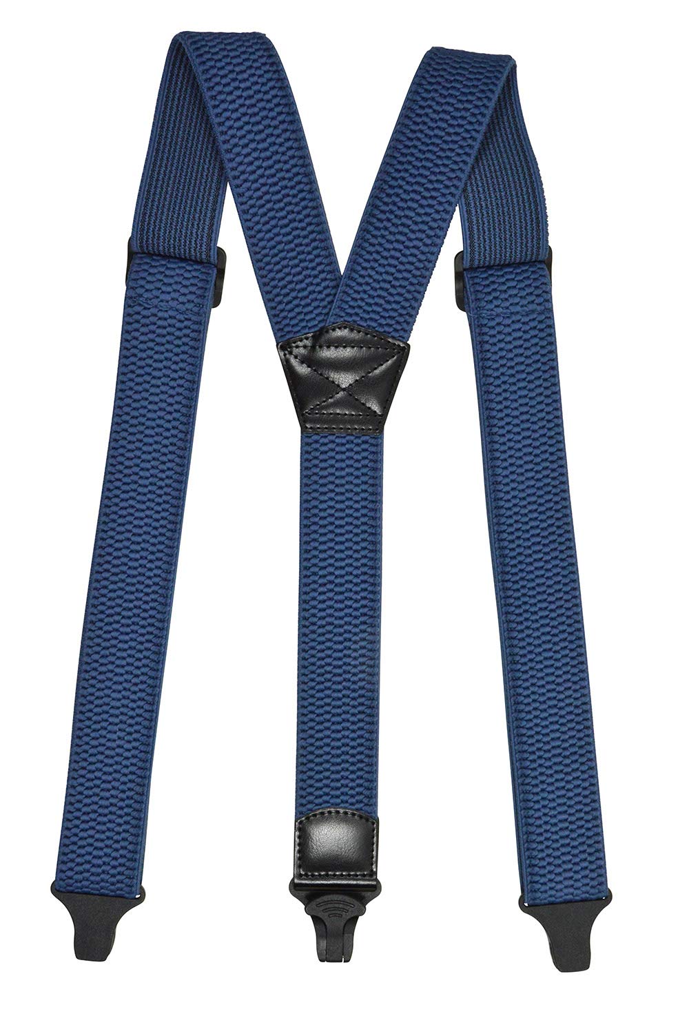 Olata Men's Blue Y-Shape Heavy Duty Braces/Suspenders With Plastic Clips For Airports - 4Cm.