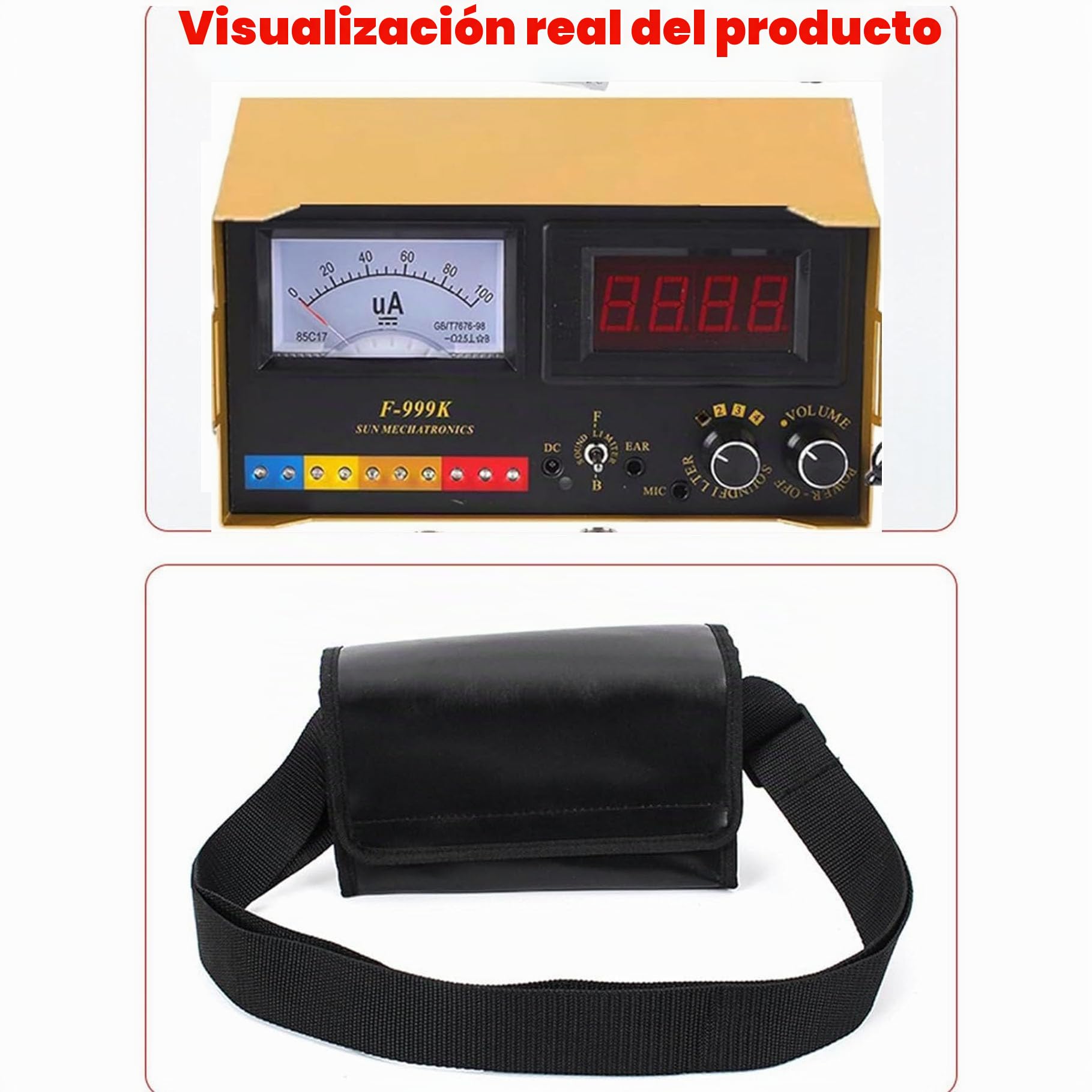 Detector de Fugas de Agua subterránea, Detector de Fugas de Agua de tuberías de Instrumentos, con frecuencia Ajustable de 4 Niveles, para Pisos, Paredes