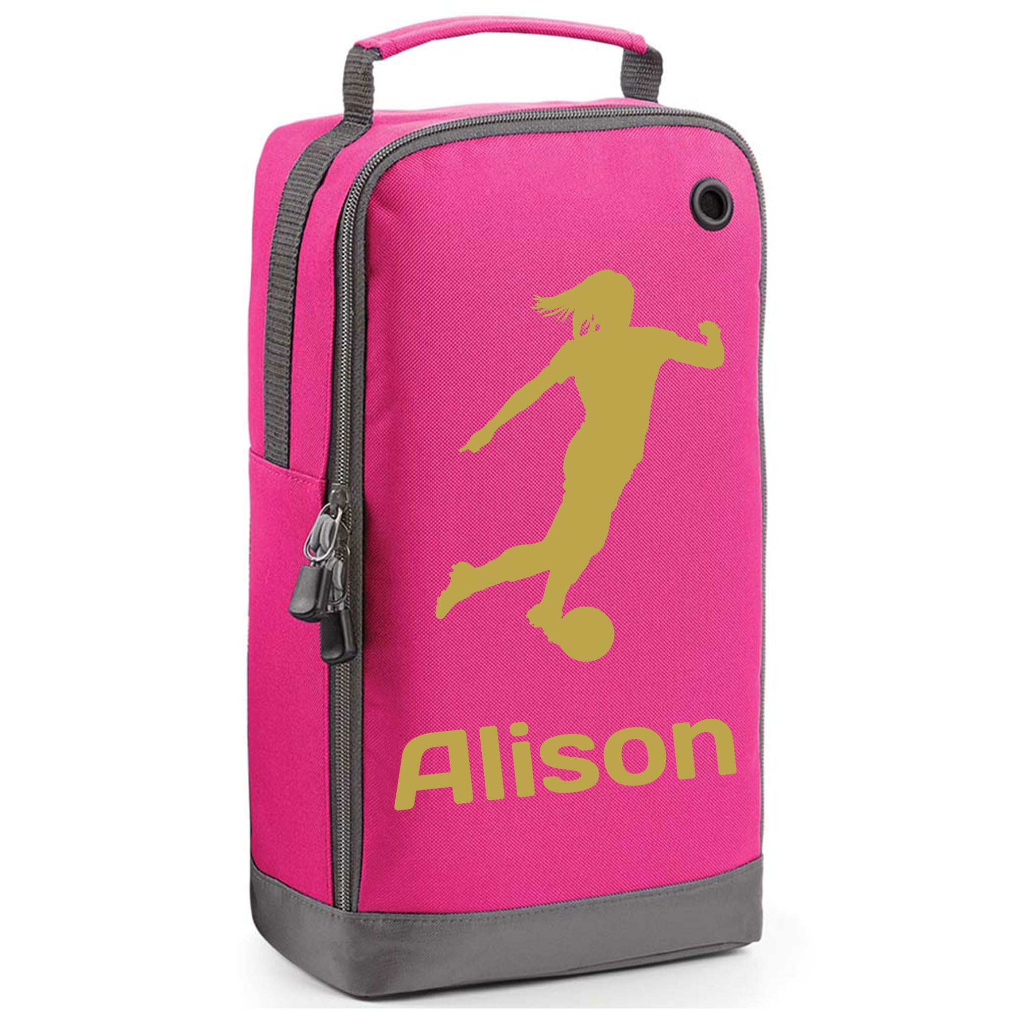 Personalised Football Boot Bag with Name - Pink Gift