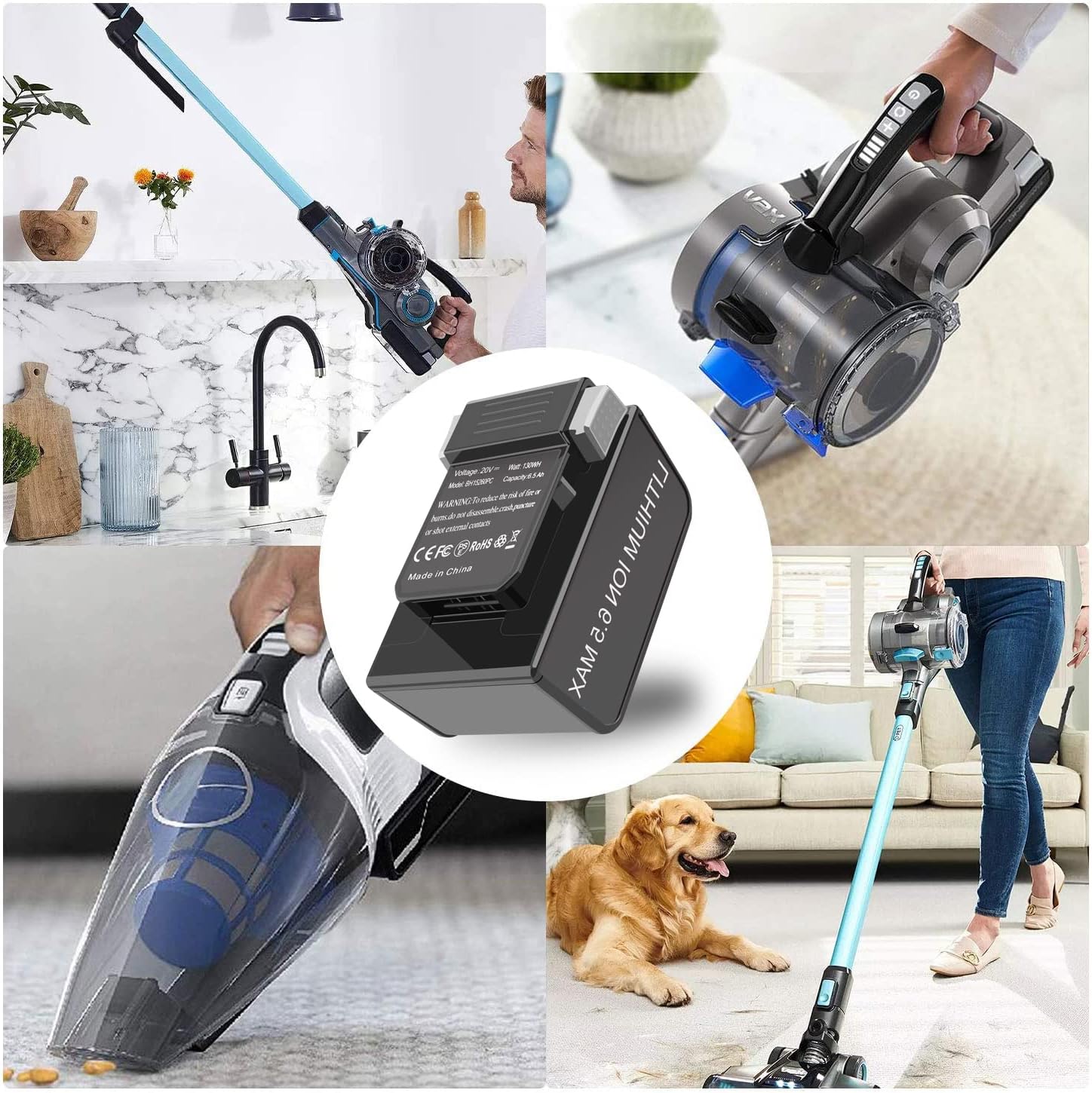 130Wh 6.5Ah BH53420V Battery BH25040 BH29040V for Hoover Onepwr/One Power Emerge All Cordless Vacuum Cleaner