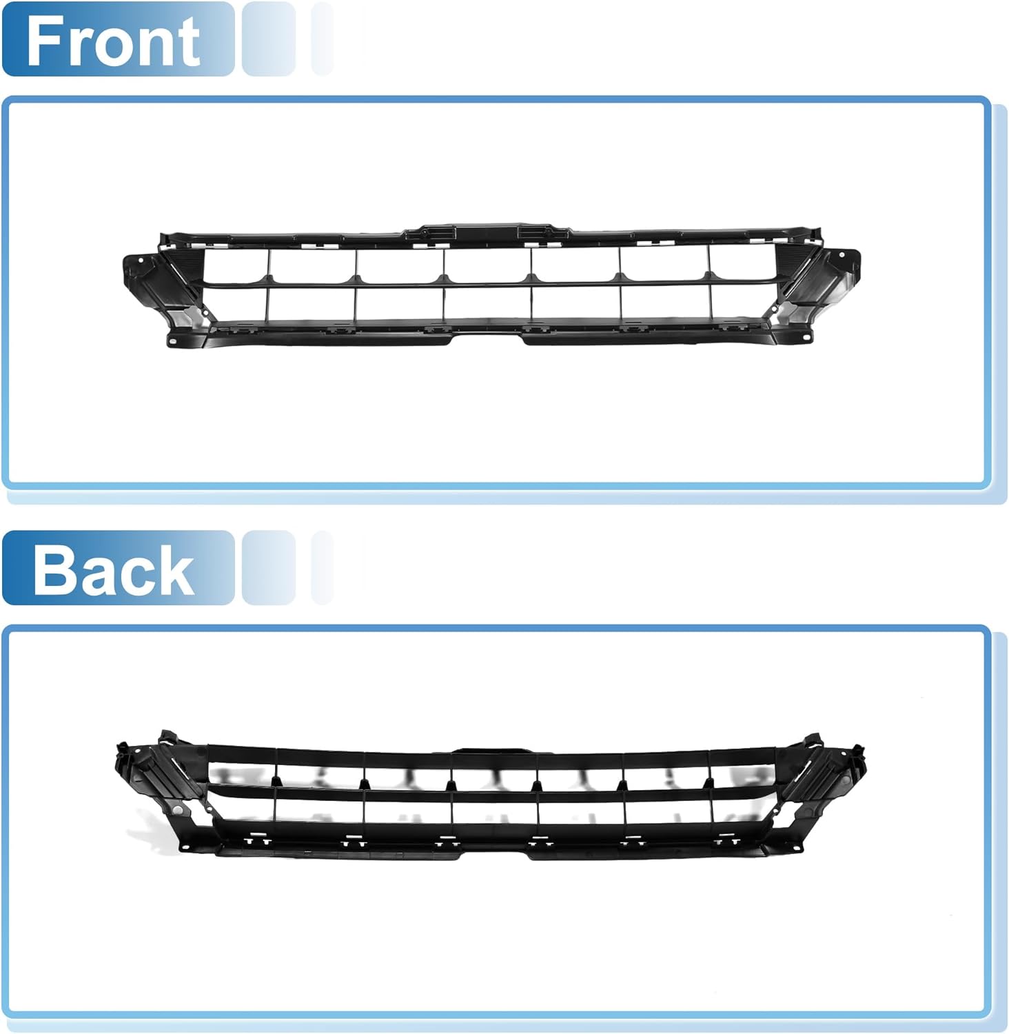 Front Hood Bumper Grille Grill Front Bumper Lower Grille for Honda Civic 2019 Sedan Black