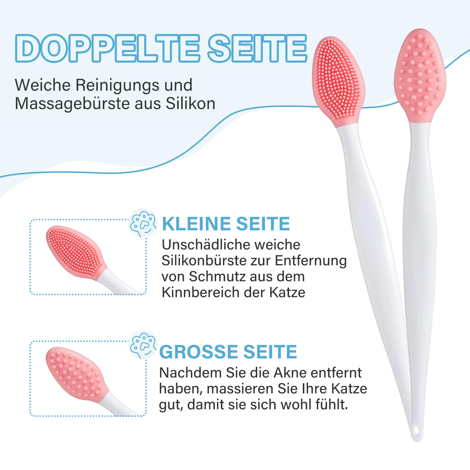 Crema per Acne Felina, Set di Cura per il Mento del Gatto - Rimuove Delicatamente i Punti Neri del Mento del Gatto, Dotato di Spazzola per la Pulizia dell'Acne Felina, Cura la Morbidezza e la