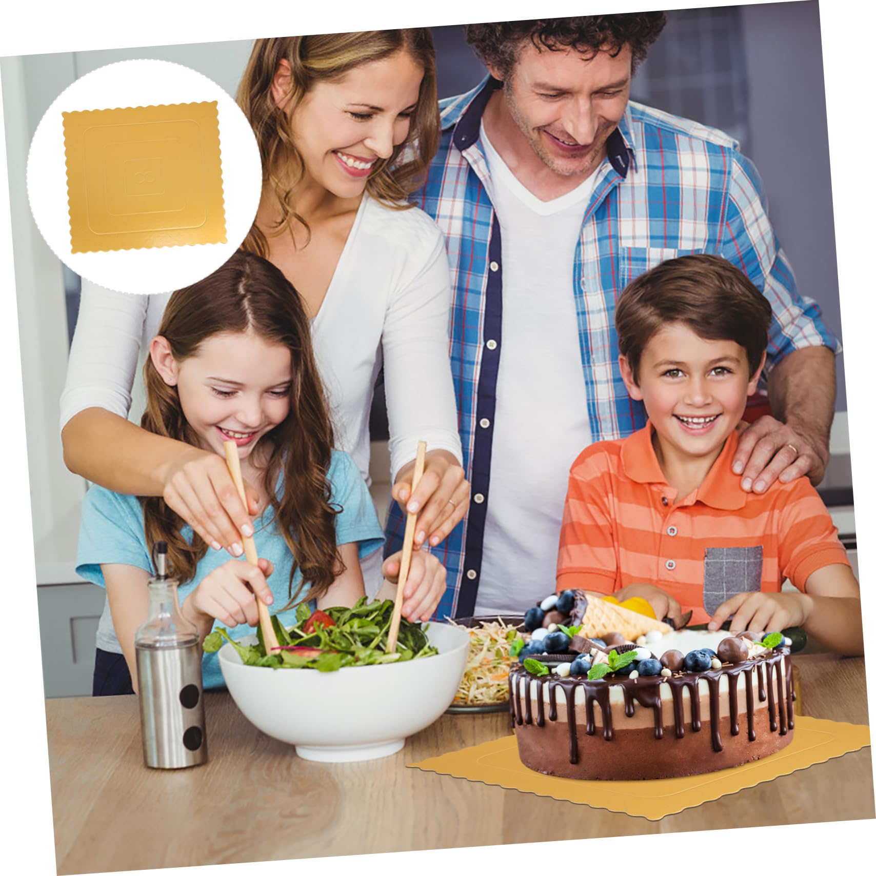 ABOOFAN 10 Plateaux à Gâteaux Carrés en Carton Doré, Support Solide pour Gâteaux, pour Présentation et Emballage, Lot de 10, Style Élégant