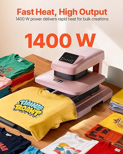 Miniatura 6 de VEVOR Máquina automática de prensa de calor, 15 x 15 pulgadas, máquina de prensa de camisetas con liberación automática y presión ajustable,