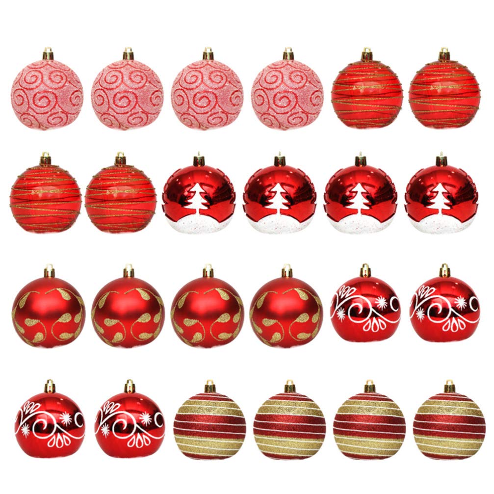 Pièces Décorations d'arbre De Noël Ornements De Boule pour Le Sapin De Noël Ornements De Boules De Mini Boules De Noel Décor Suspendu De 6cm Balle Suspendue