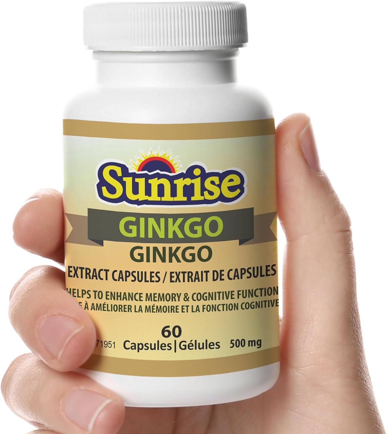 Sunrise Ginkgo Extract 60 Capsules Enhances Memory & Cognitive