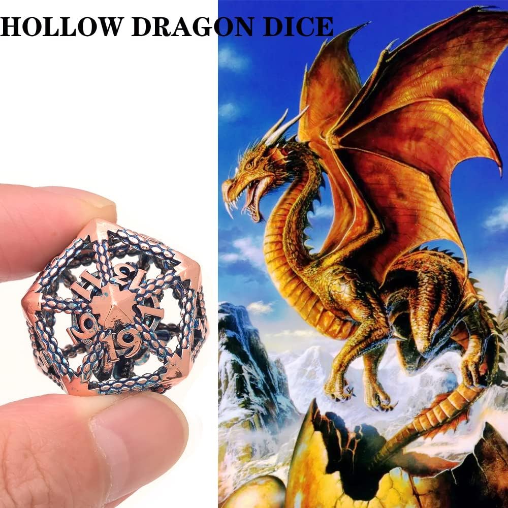 D and D Polyhedral Dice Set, Metal Dice Set 7pcs(D20 D6 D4 D12 D10 D% D4) Cthulhu Design for Dungeons Dragons D&D Pathfinder and Other Tabletop Role-Playing Games