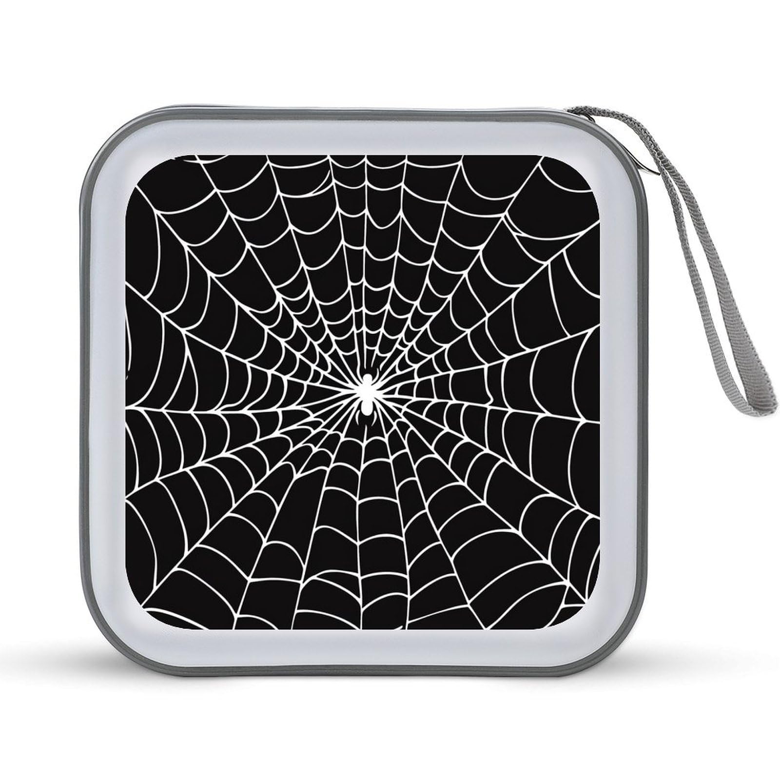 Black And White Spider Web CD Case DVD Storage Case Portable CD Case Holder Storage CD Wallet Holder Organizer