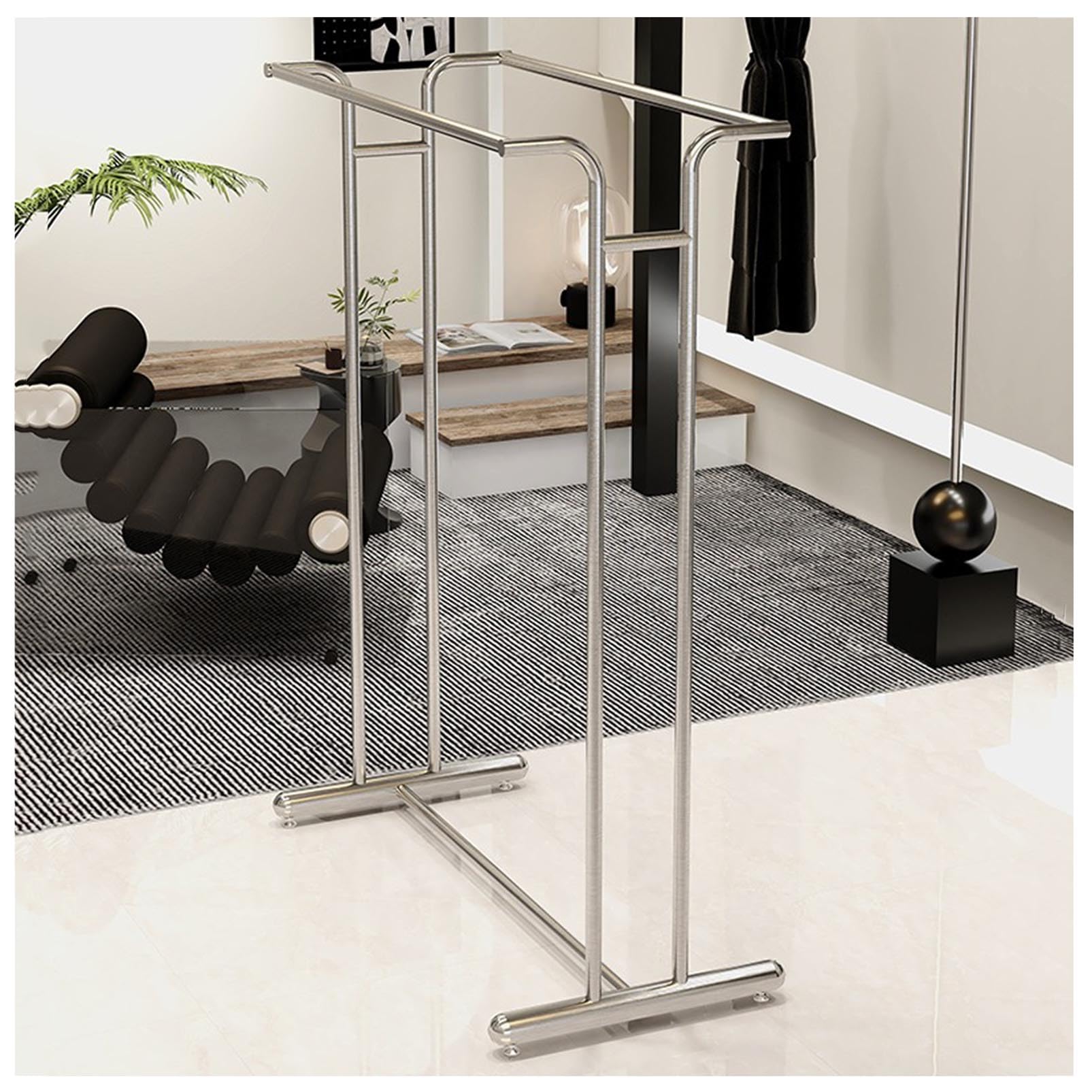 Porte-vêtements de qualité commerciale double tige pour stopper le basculement des portants