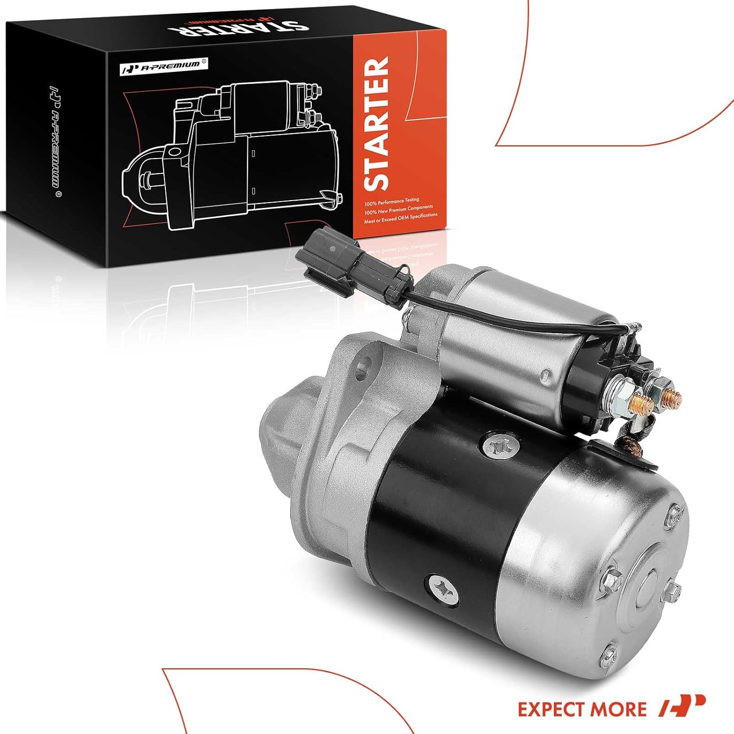 A-Premium Starter Motor Compatible with Nissan Frontier 1998-1999, Pickup 1996-1997, 2.4L, Manual Transmission, 12V 1.0KW 8-Teeth Clockwise, Replace# M003T70382ZC, M003T70382