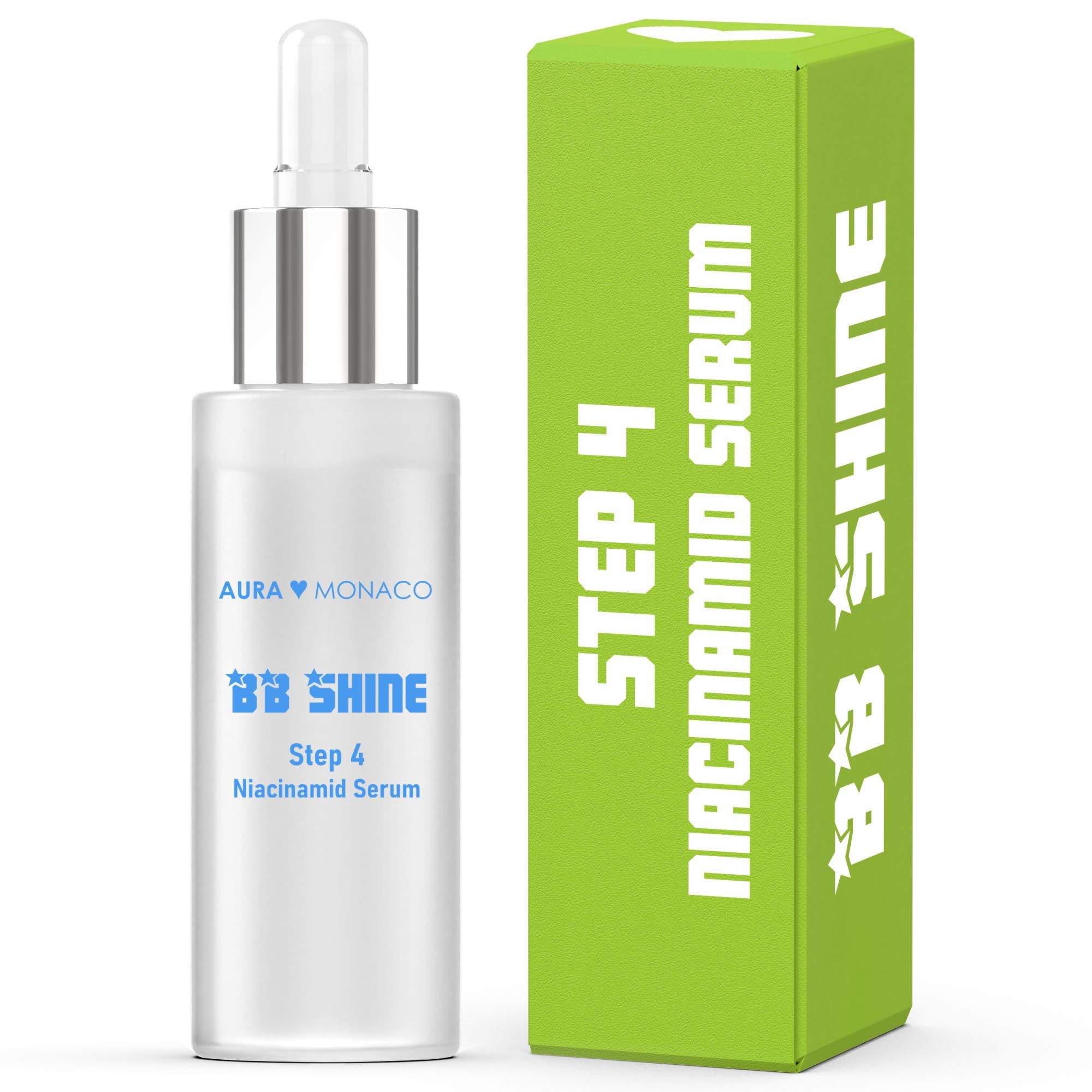 AURA Monaco | BB Shine Niacinamid Serum – Microneedling Serum mit Vitamin B3 für Anti-Aging, Porenverkleinerung & gegen Pigmentflecken – 30ml