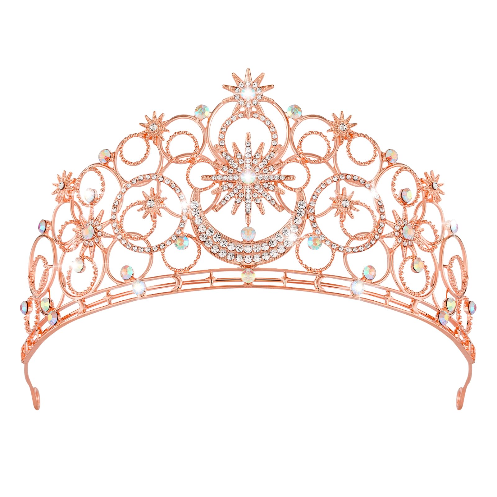 JITINX Crystal Crowns for Women, Crystal Bubble TiaraBride Royal Queen Headband Princess Headpieces for Women Bridal Wedding Prom Birthday Party Crowns