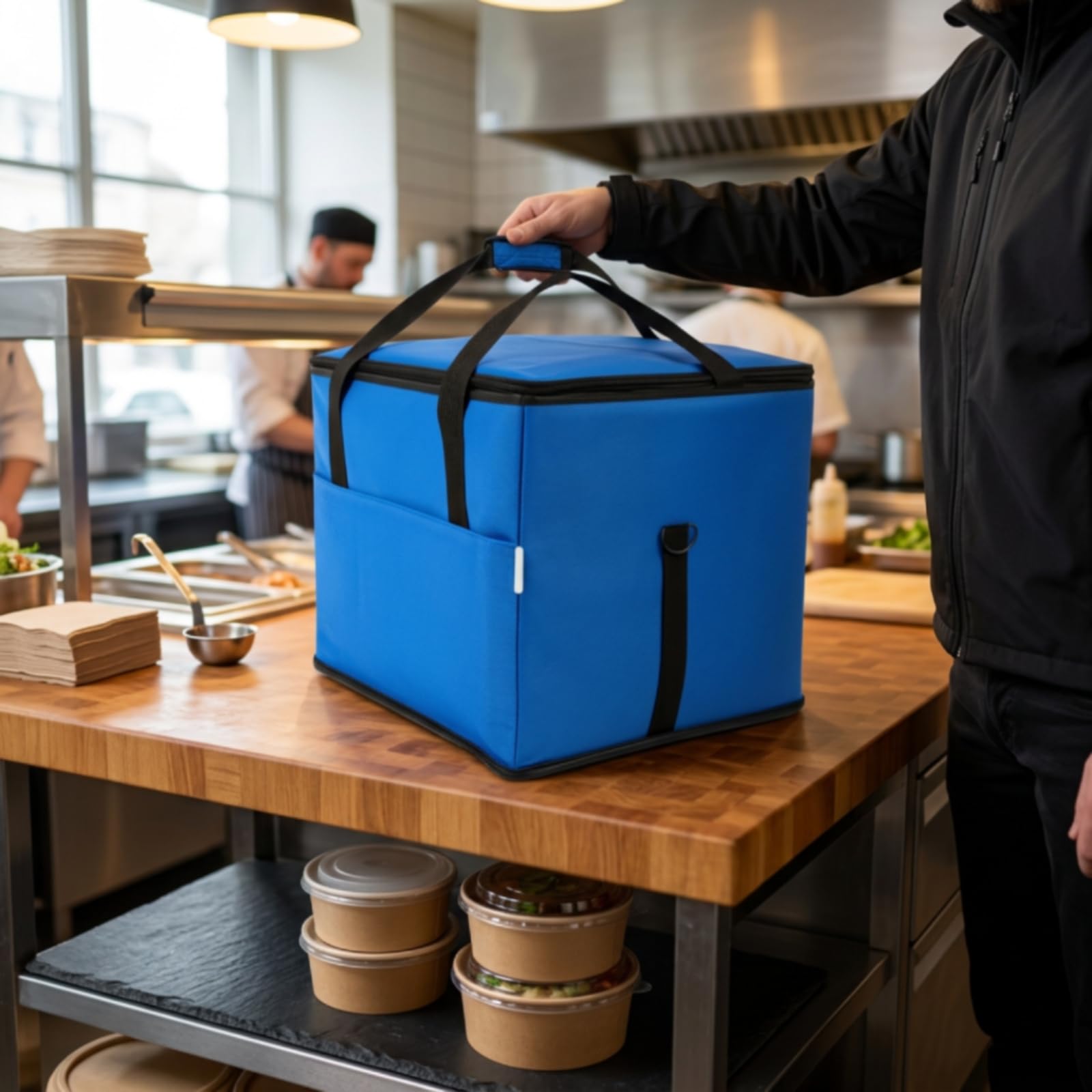Sac Isotherme avec Fermeture Éclair Gran Capacité Glacière Souple Gran Taille Glacière Portable pour Coursiers